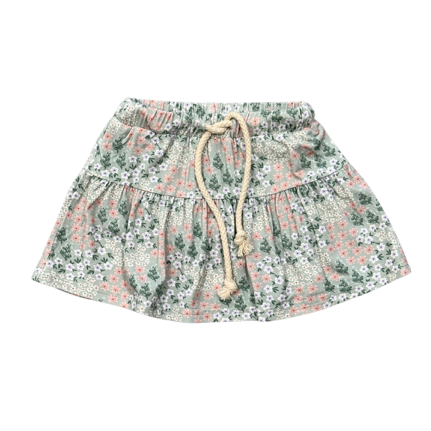 Aqua Grey Floral Skort