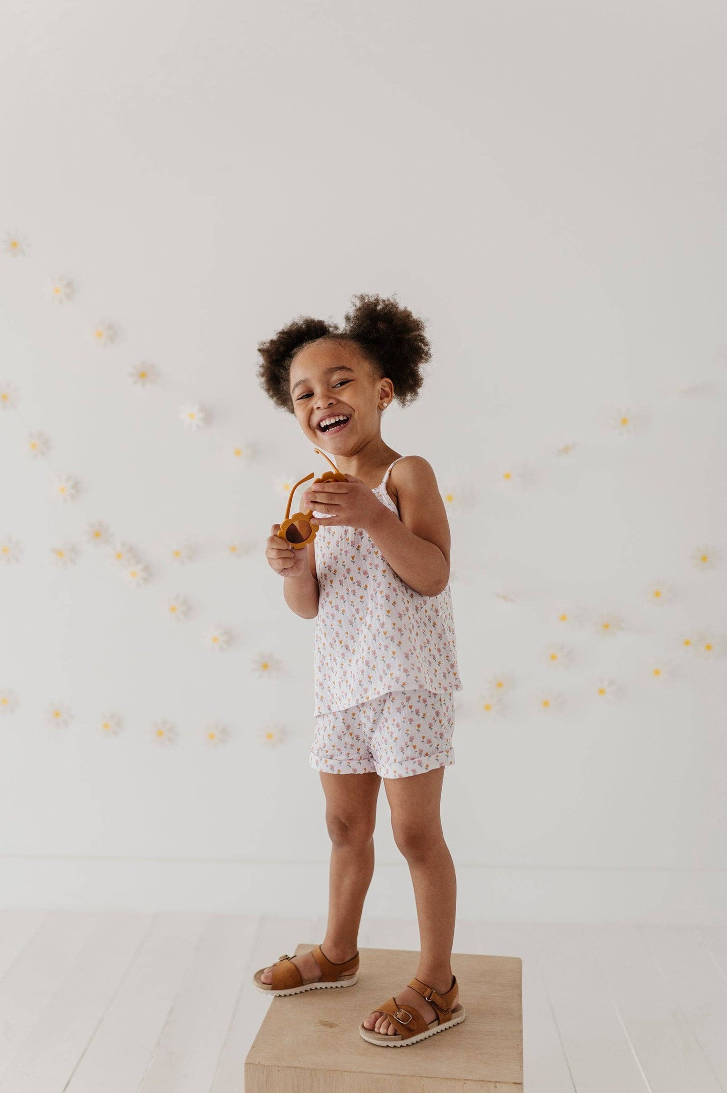 Mini Daisy Gauze Tank & Short Set