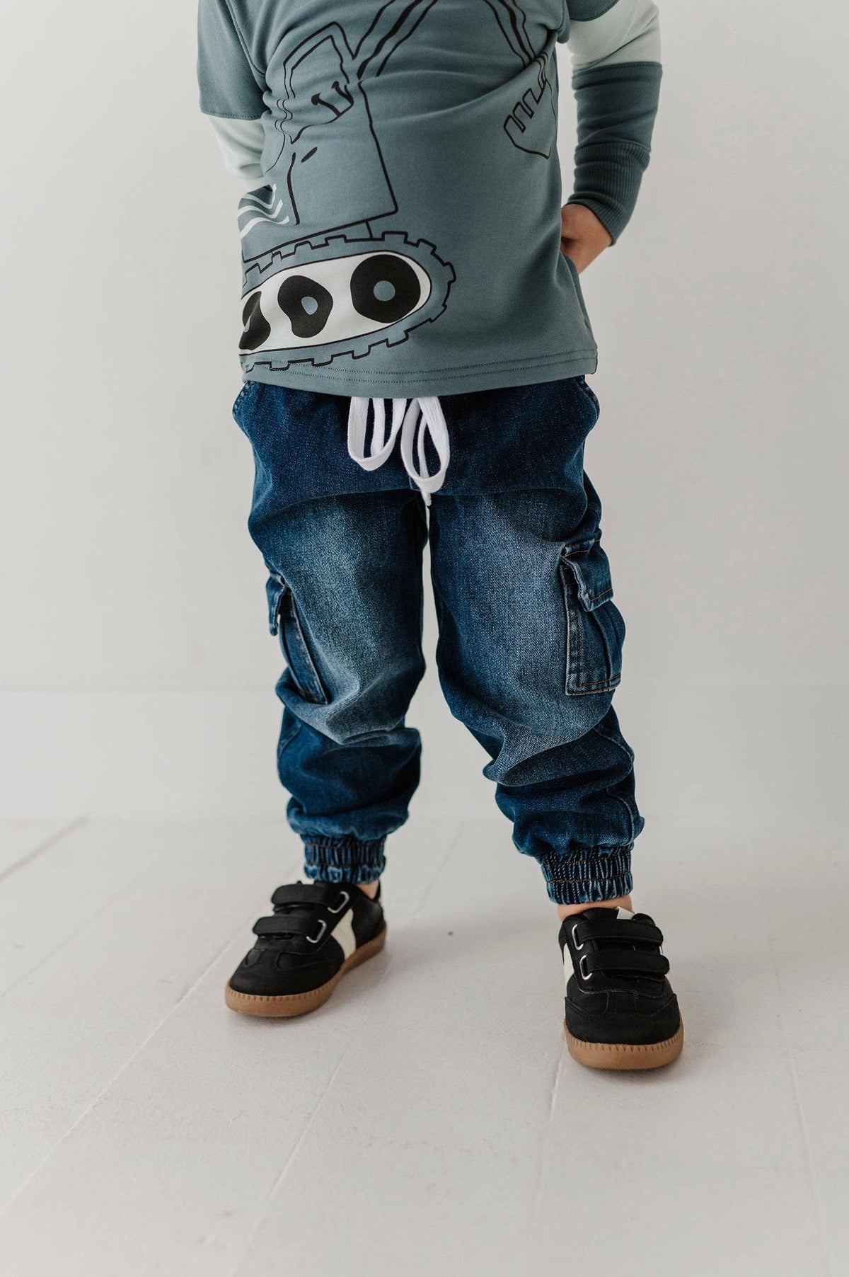 Dark Blue Wash Denim Jogger