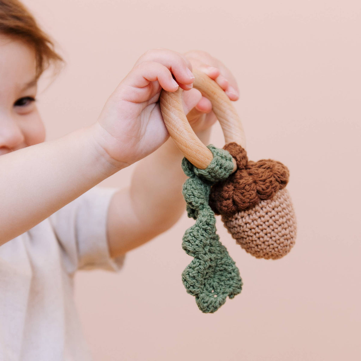 Organic Acorn Crochet  Teether