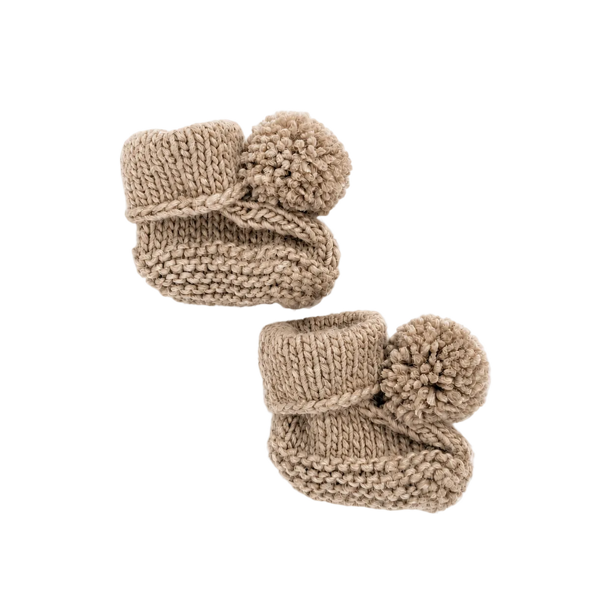 Pebble Pom Pom Knitted Booties