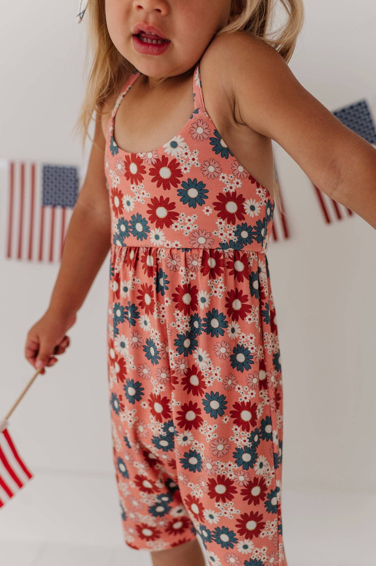 Zoey Daisy Tie-Back Romper