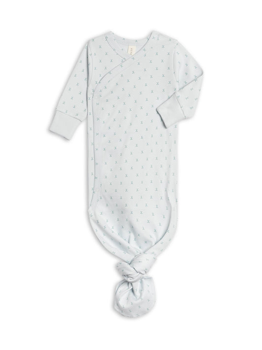 Organic Newborn Indy Kimono Gown - Tee Time / Powder + Laguna