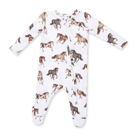 Wild Horses 2 Way Zipper Footie