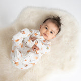 Woodland Swaddle Babies 2 Way Zipper Footie: Multi Color