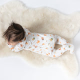 Woodland Swaddle Babies 2 Way Zipper Footie: Multi Color