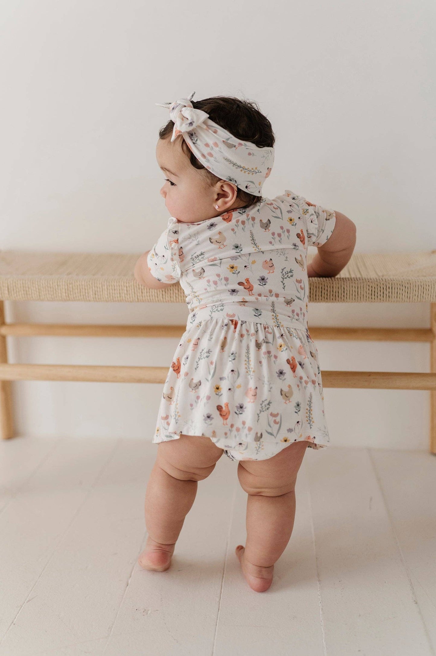 Floral Chickens Bodysuit Dress