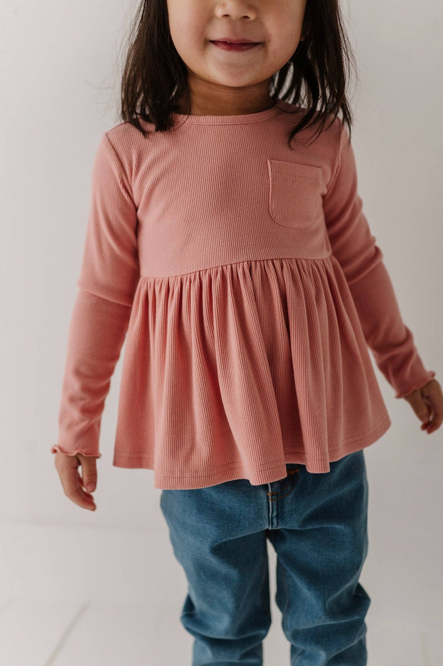 Mellow Rose Ribbed Peplum Shirt