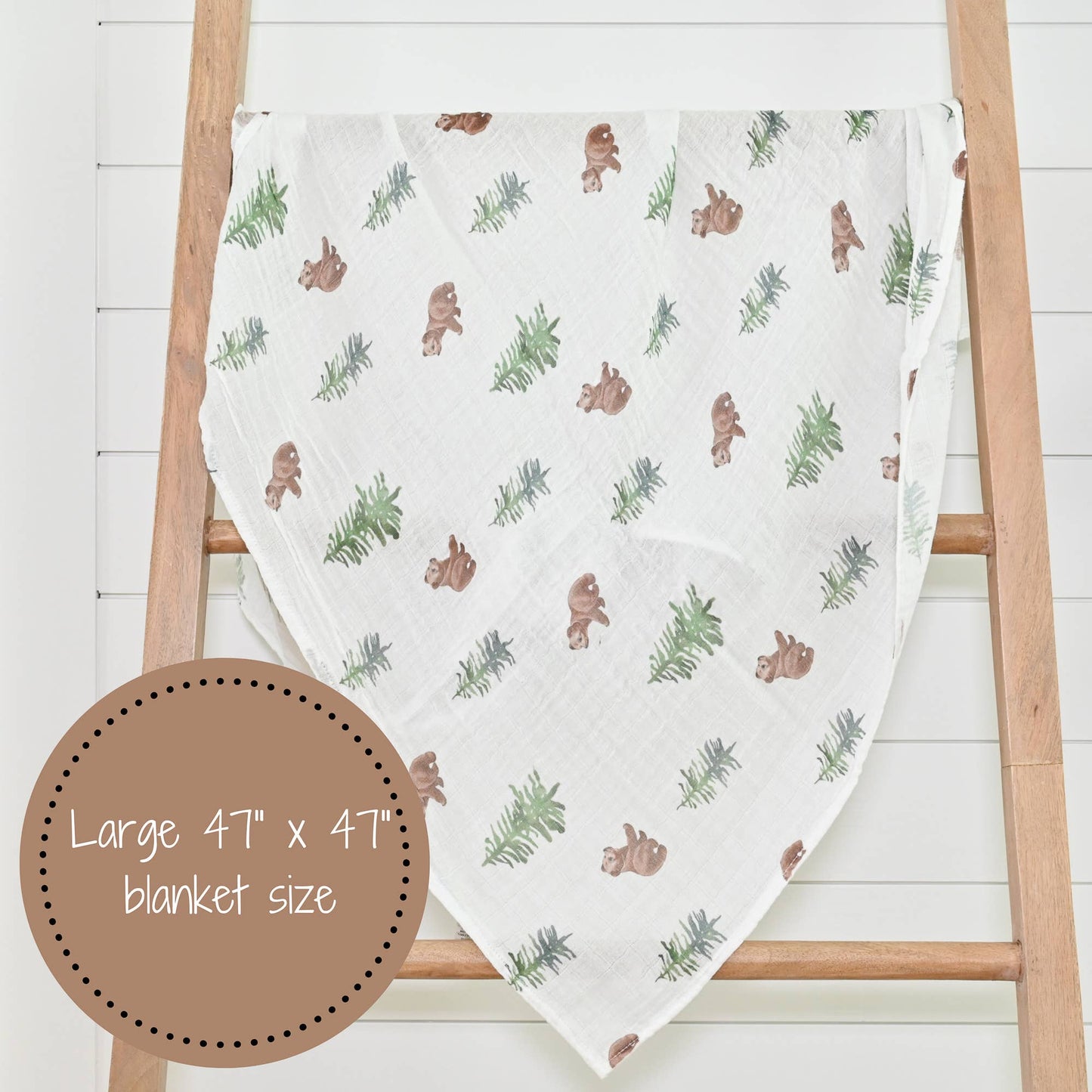 Bear Cub Baby Muslin Swaddle Blanket