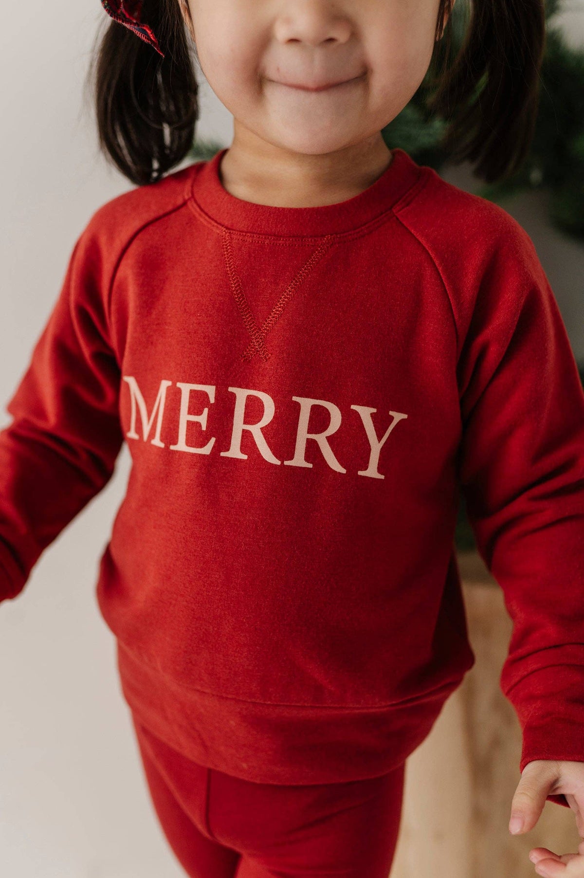 Merry in Berry Red Raglan Sweatshirt