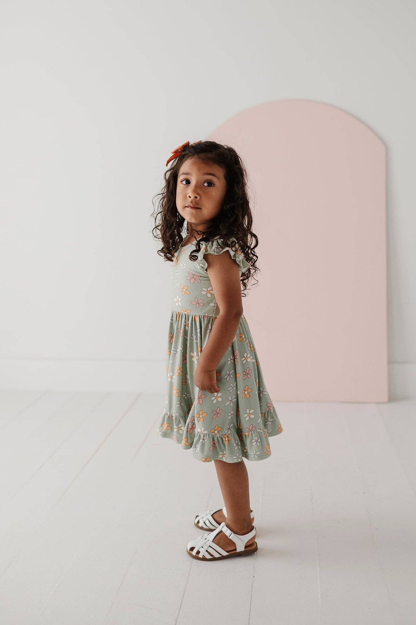 Sketched Daisy Sleeveless Twirl Dress
