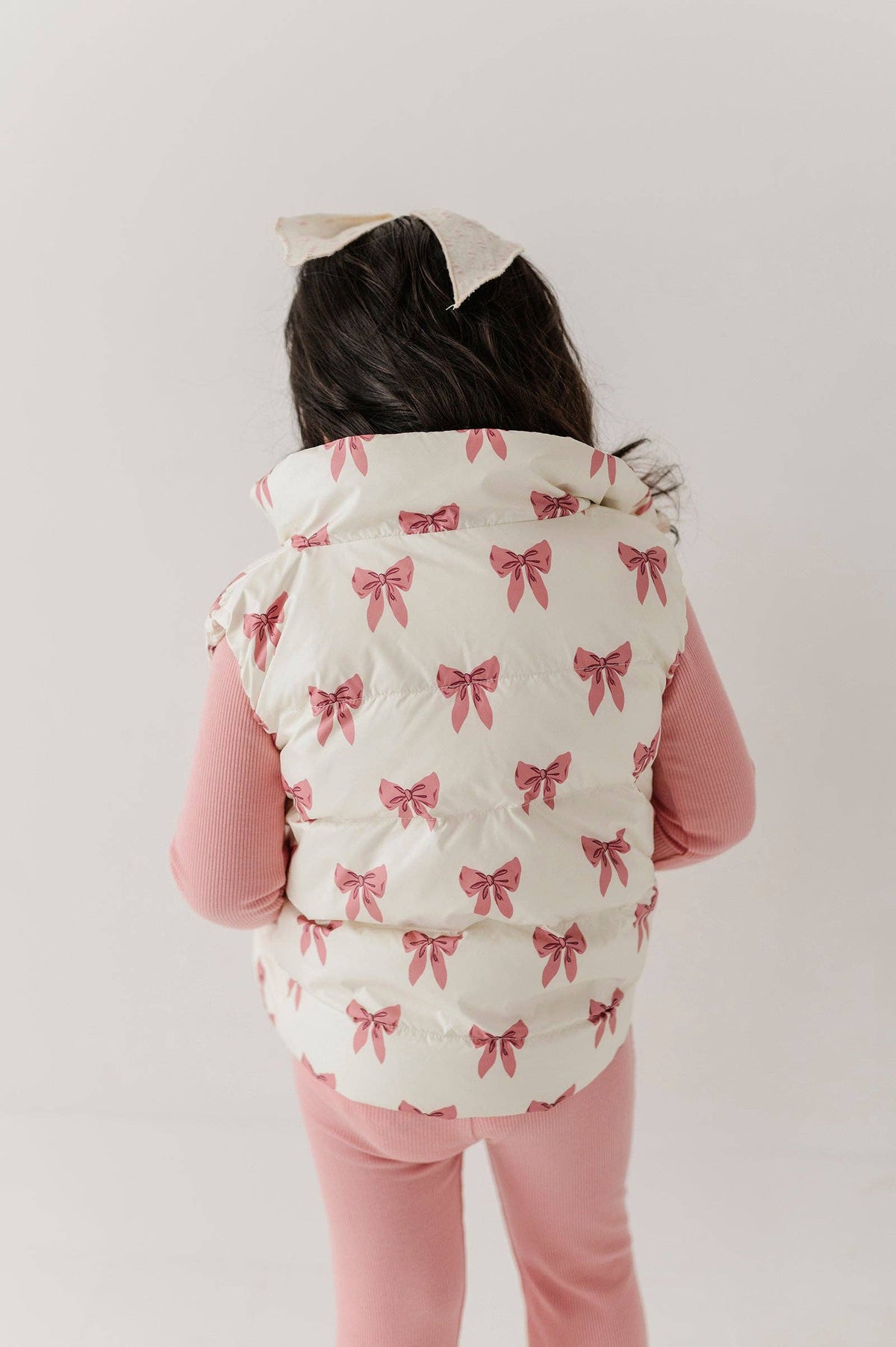 Rose Elegance Bows Puffer Vest