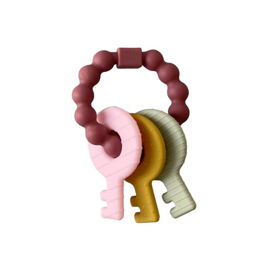 Keys Silicone Rattle Teether- Mauve