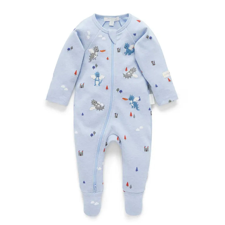 Organic Thick Zip Growsuit - Castle
