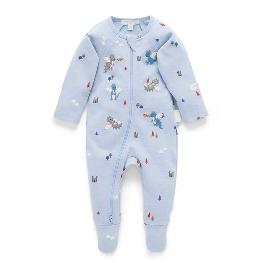 Organic Thick Zip Growsuit - Castle