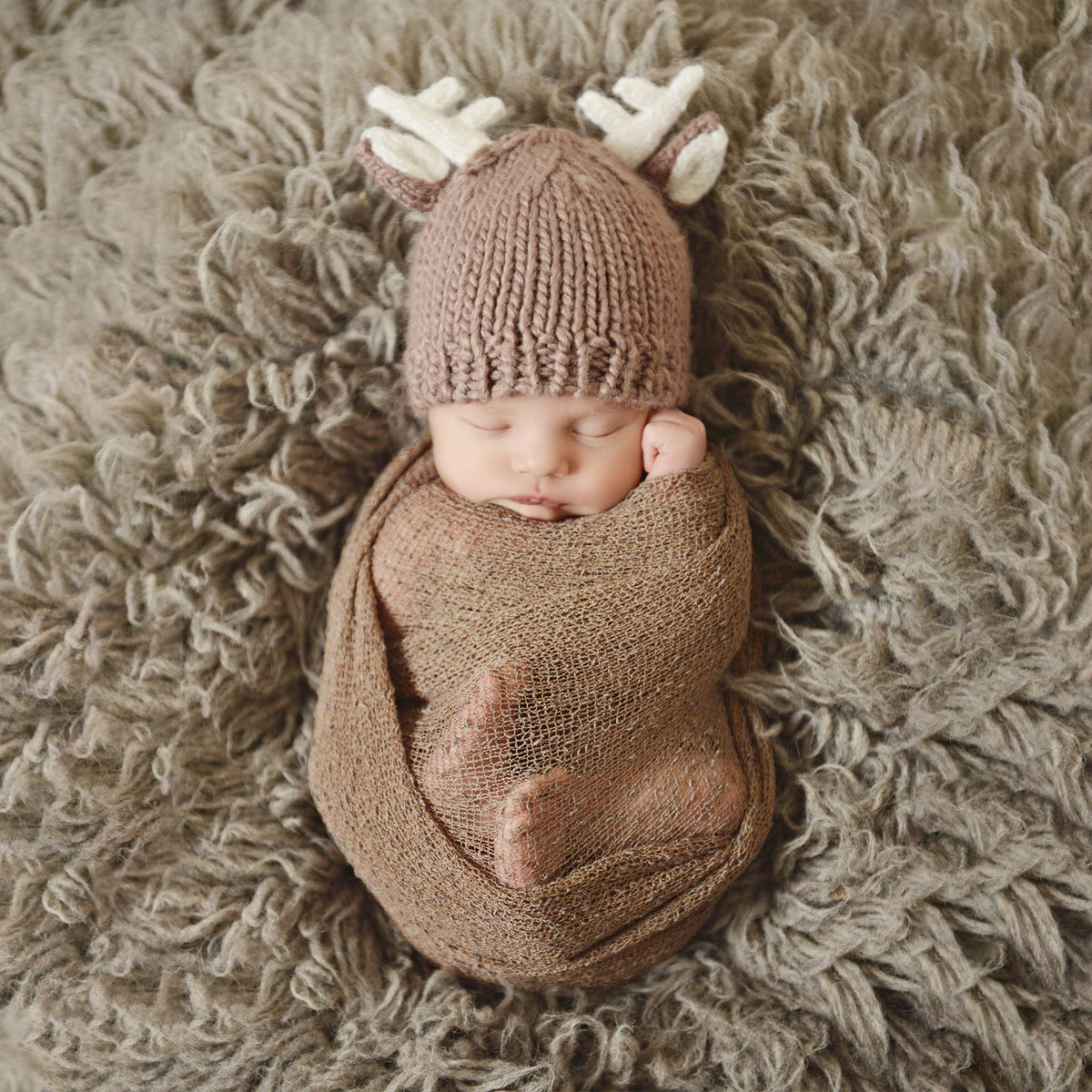 Organic Hartley Deer Beanie- Tan
