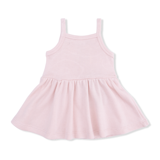 Solid Veiled Pink Tank with Peplum