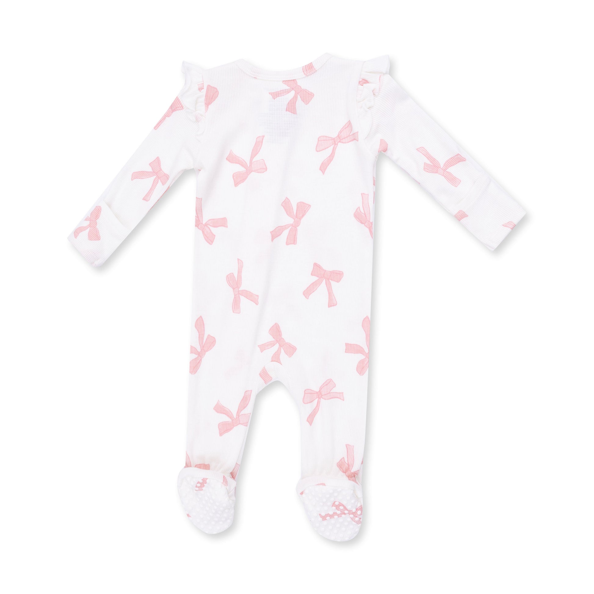 Pretty Bows 2 Way Ruffle Sleeve Zipper Footie
