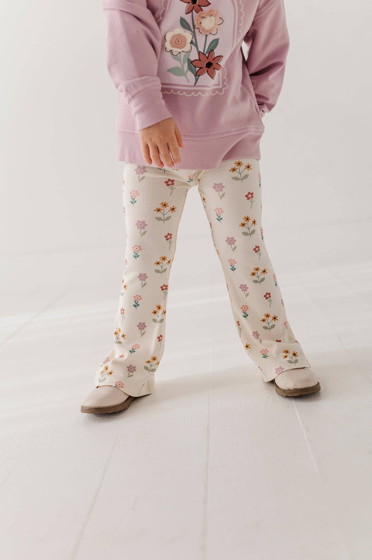 Meadow Bloom Rib Flare Pants