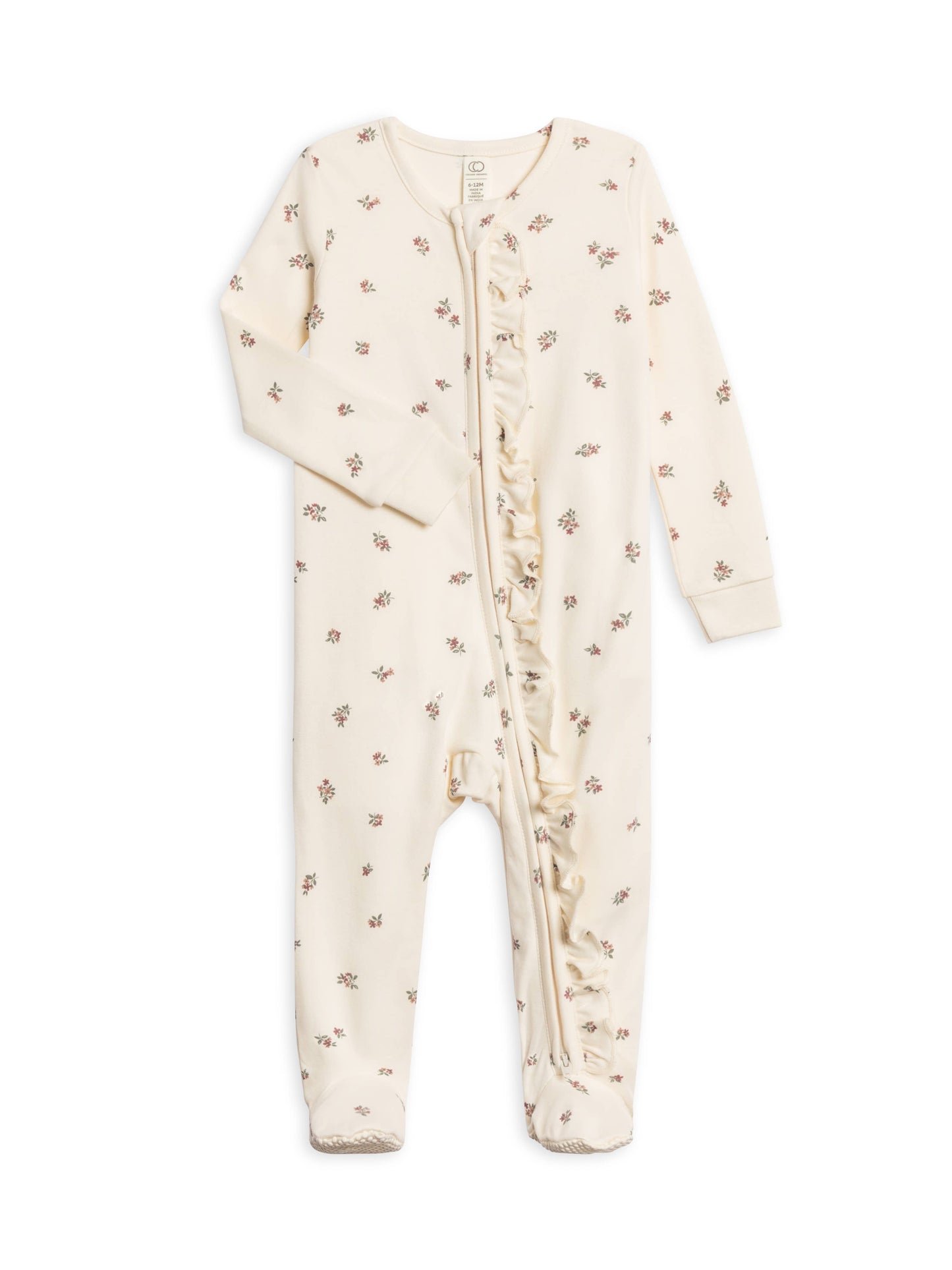 Neve Ruffle Zipper Footie- Helen Floral