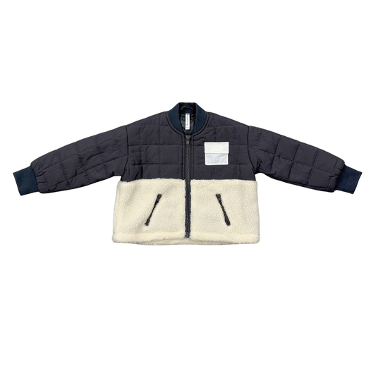 Charcoal Quilted Sherpa Jacket