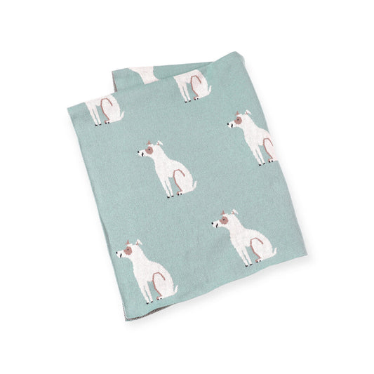 Dogs - Organic Cotton Jacquard Sweater Knit Baby Blankets