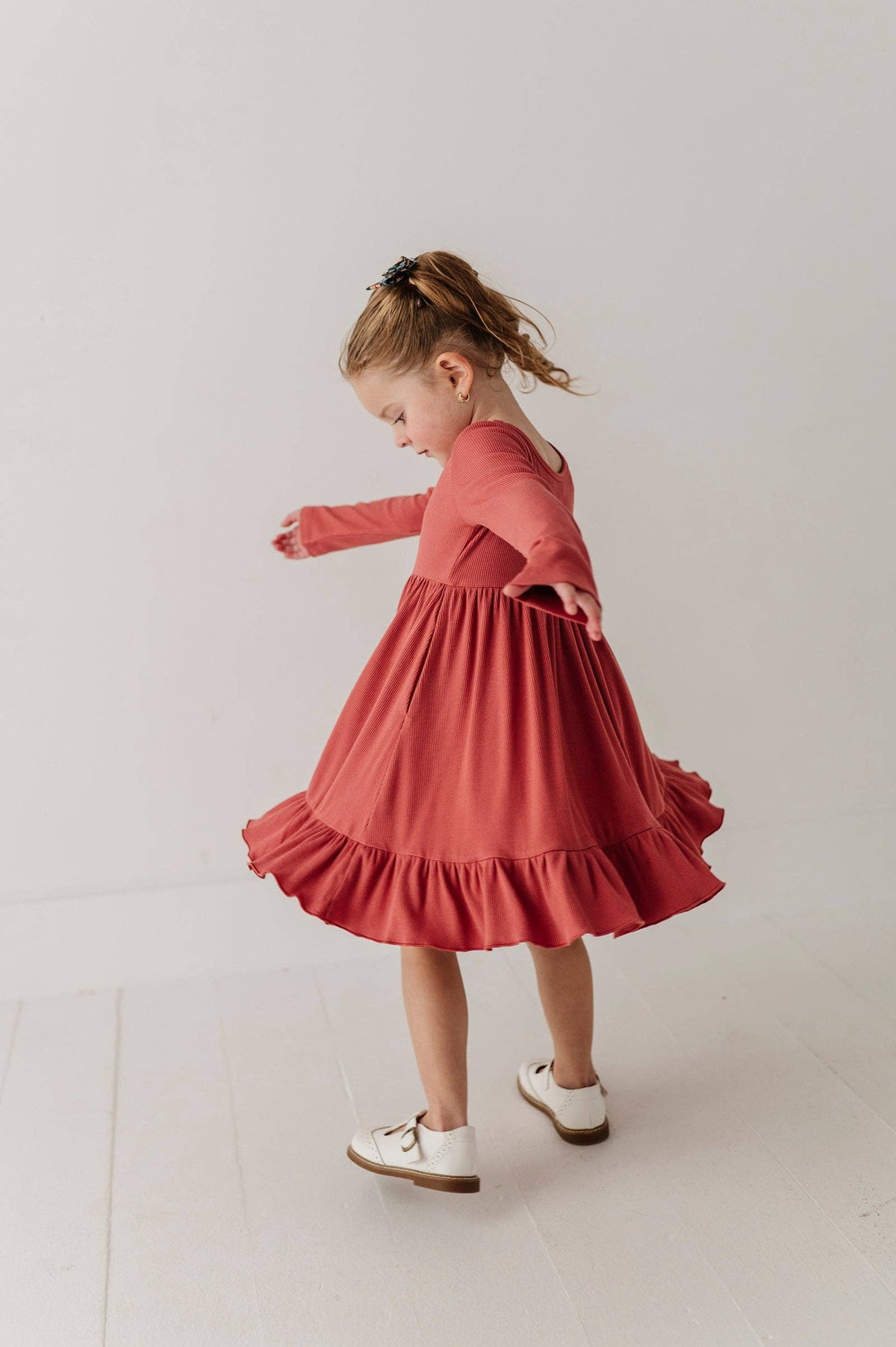 Dusty Cedar Ribbed Ballet Dress