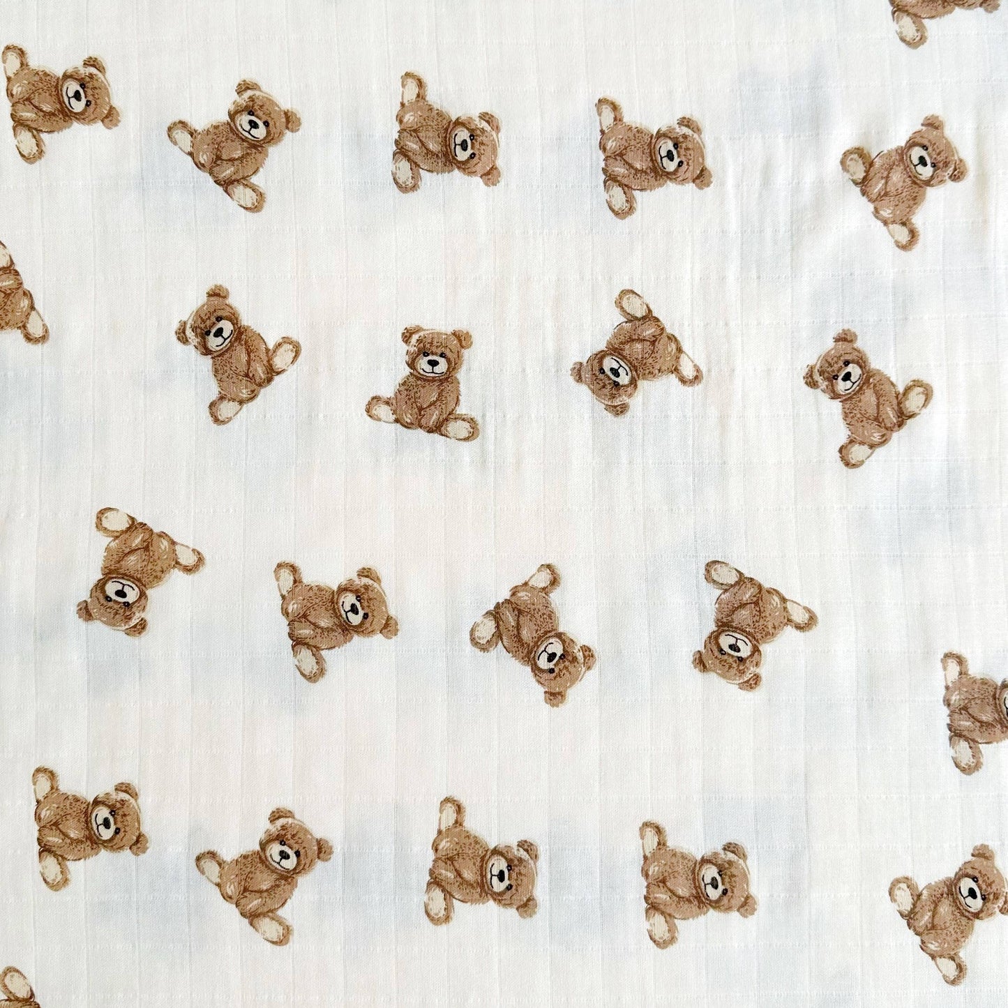 Bamboo Muslin Swaddle Blanket- Teddy Bear