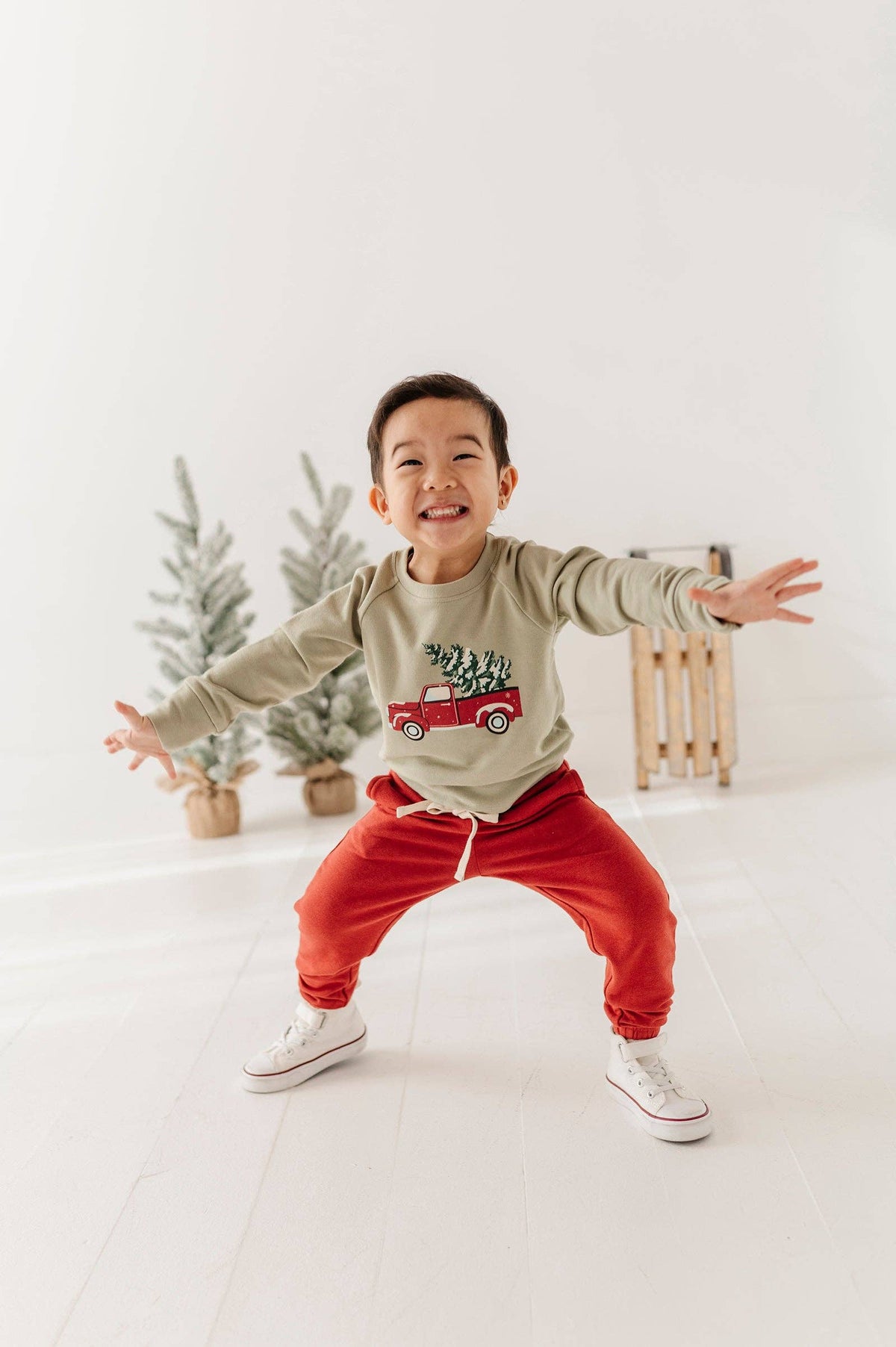 Christmas Truck Raglan Sweatshirt