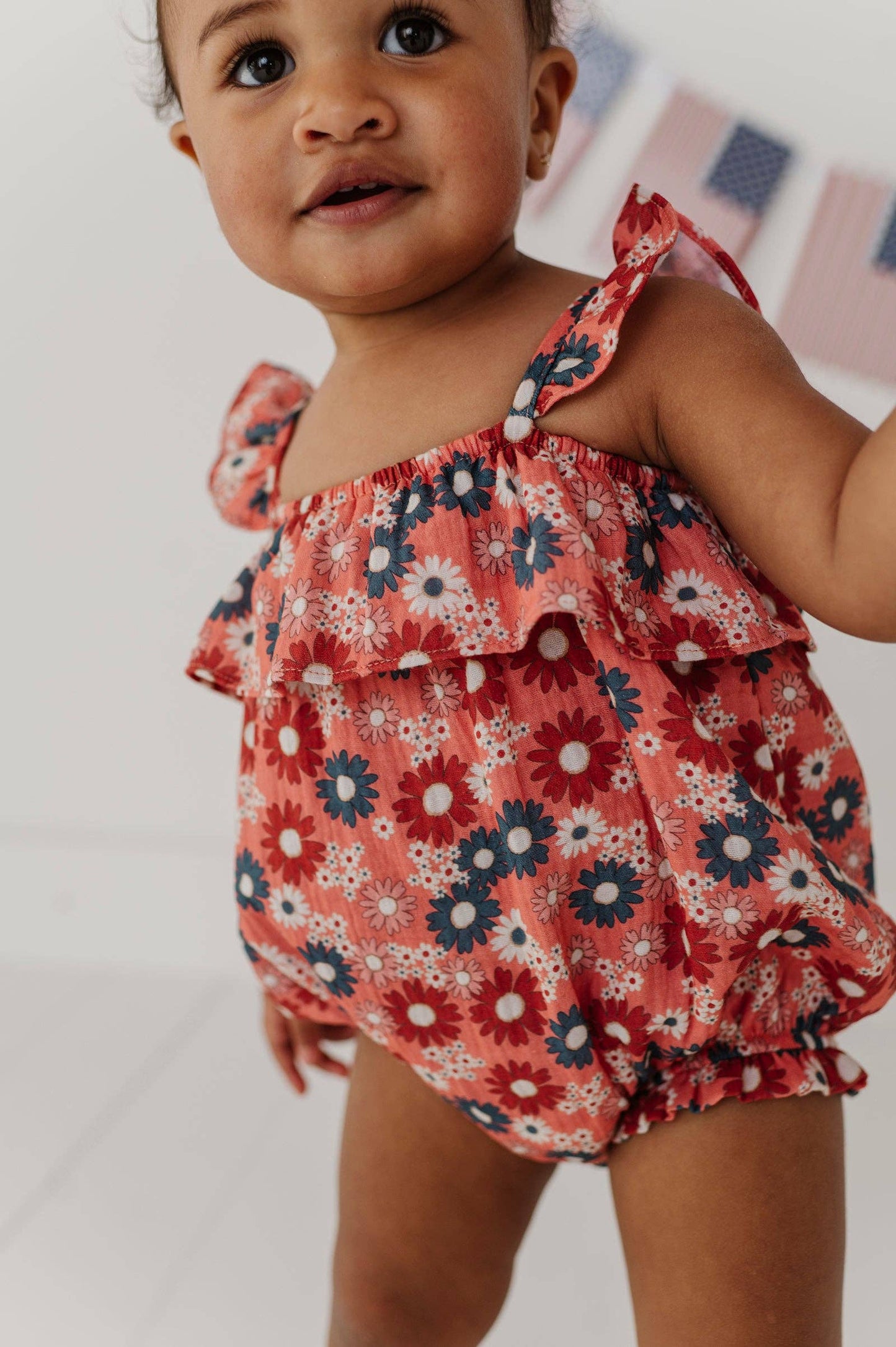 Zoey Daisy Gauze Bubble Romper