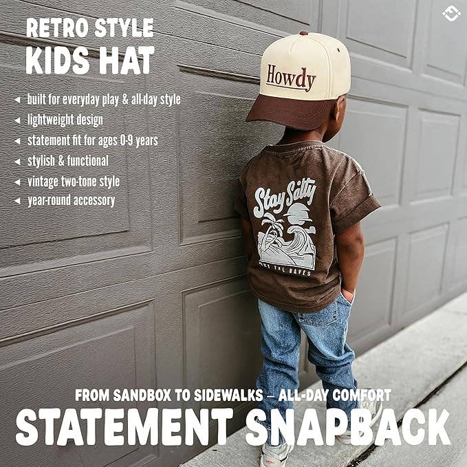 Kids Vintage Howdy Snapback Cap