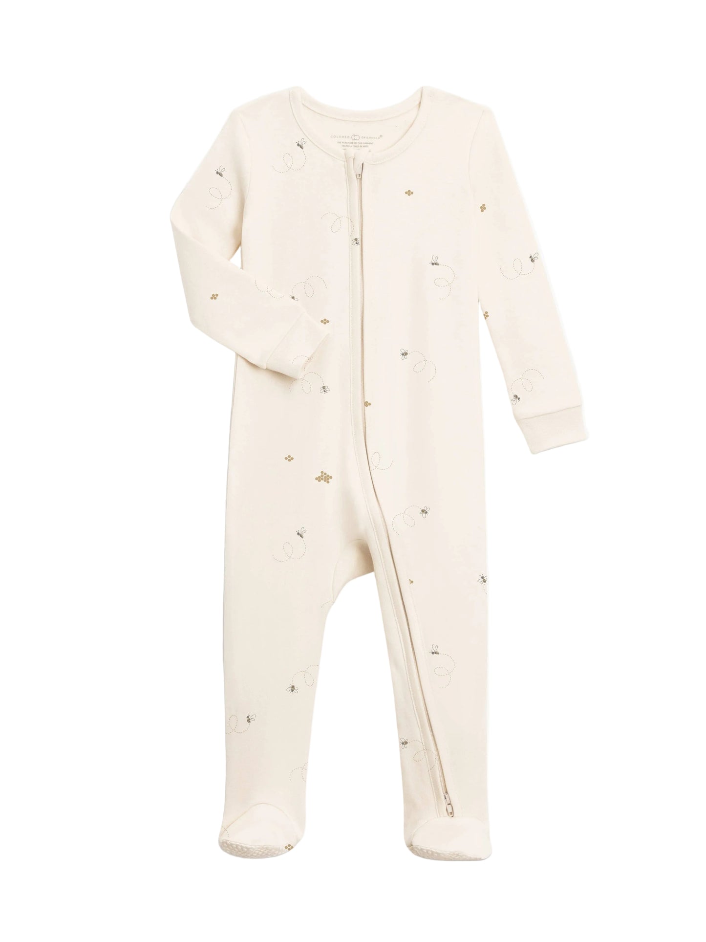 Organic Peyton Footed Sleeper - Bear / Truffle + Thyme