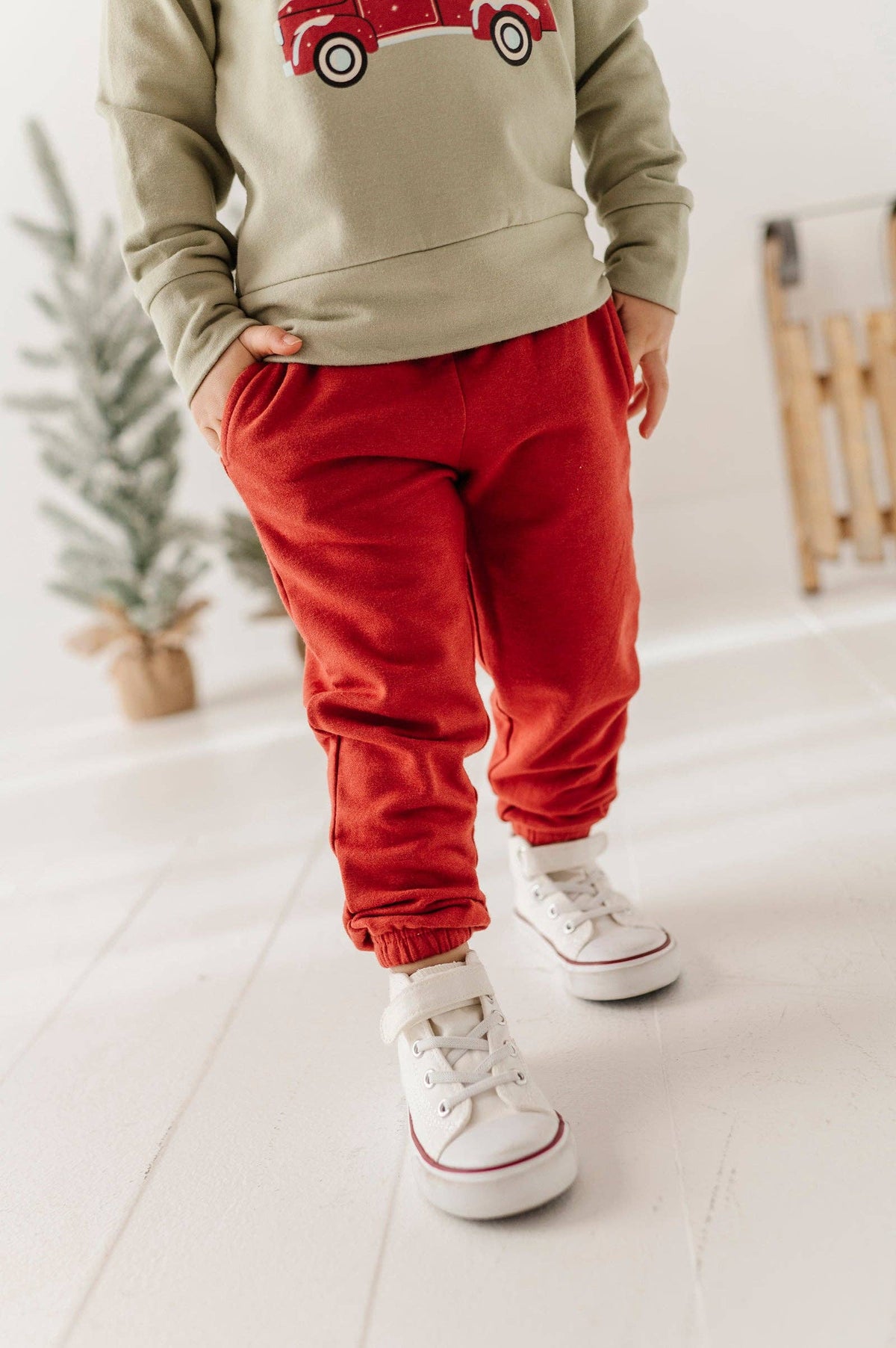 Berry Red Bamboo Joggers