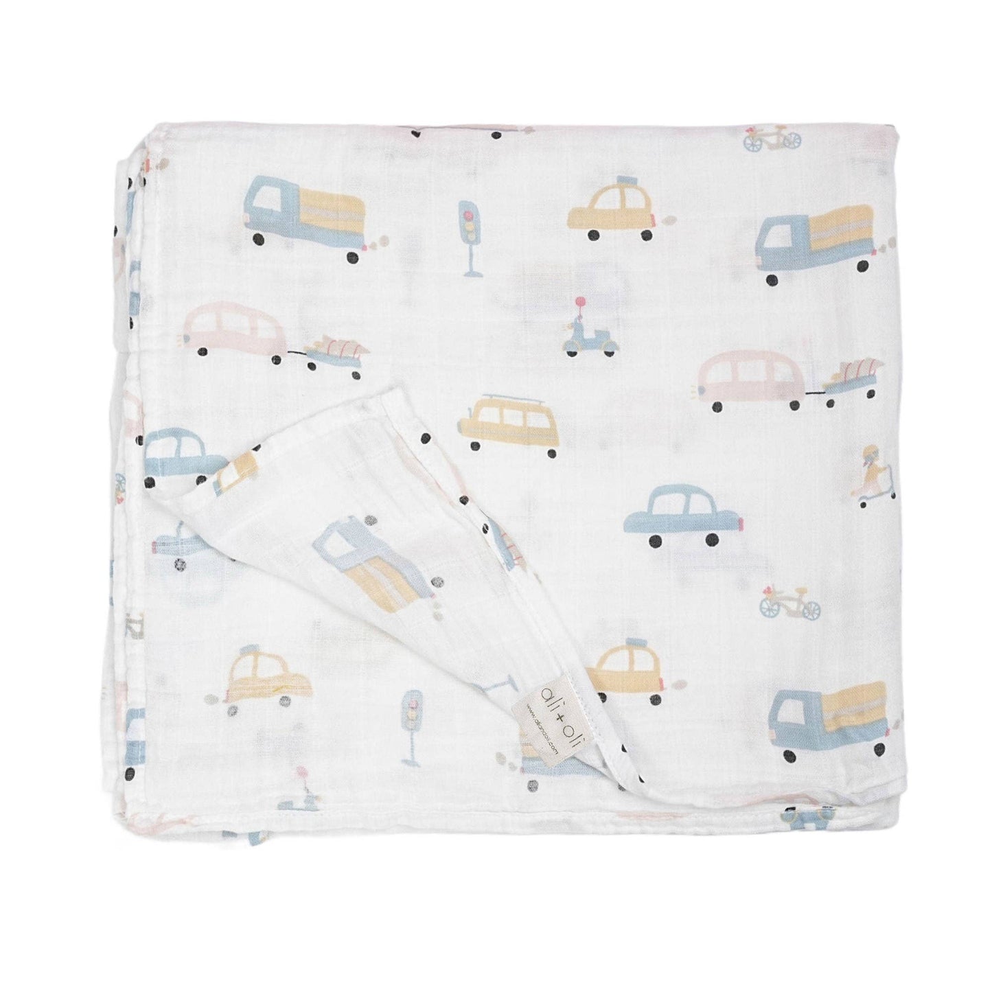 Bamboo Muslin Swaddle Blanket- Automobile