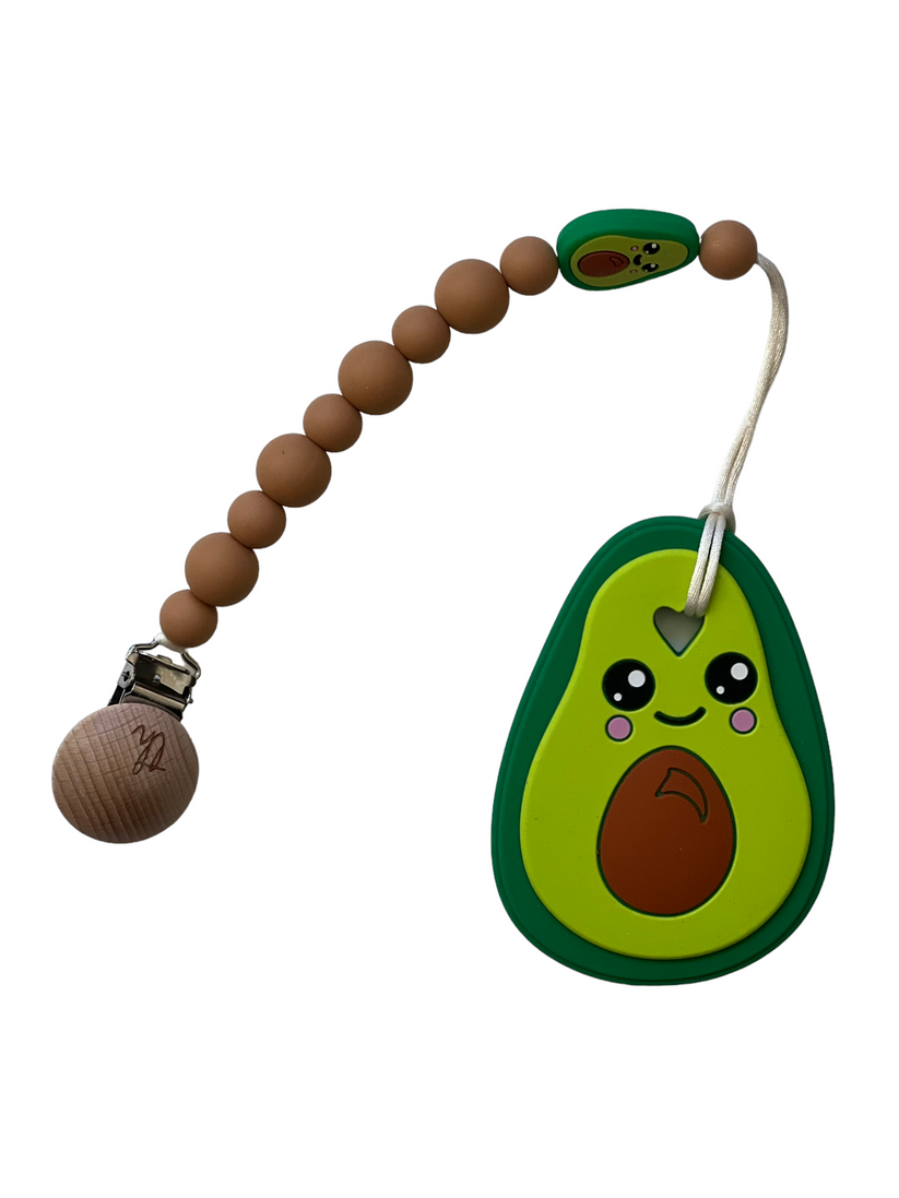 Teether & Clip Set- Avocado