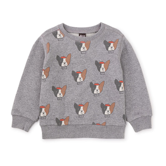 Frenchie Baby Popover: Med Heather Grey