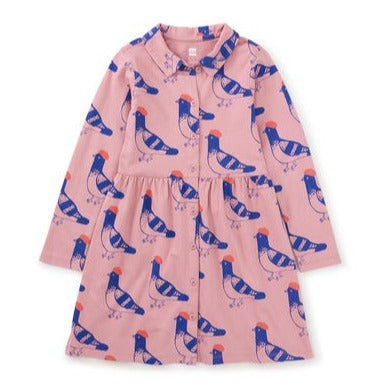 Collared Long Sleeve Shirtdress: Fashion Pigeon