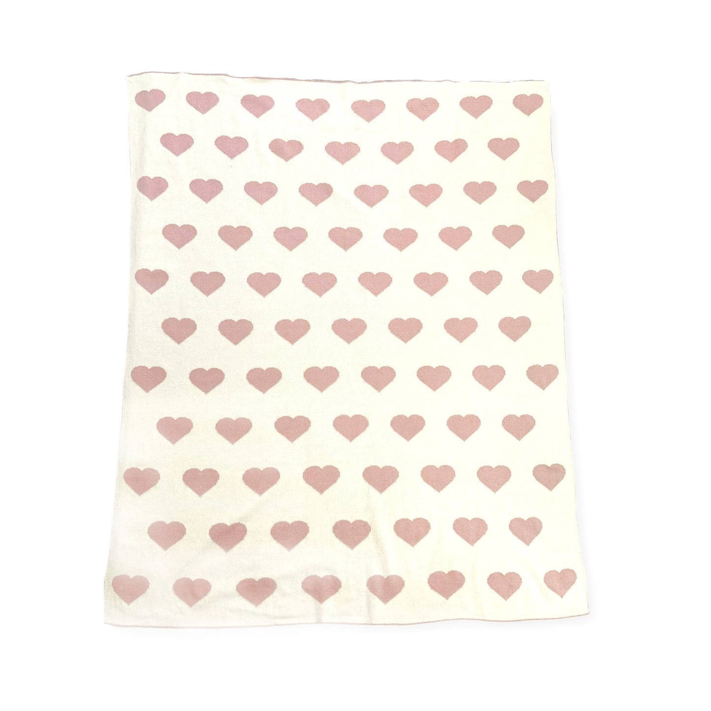 Organic Cotton Sweater Knit Blanket - Reversible Hearts