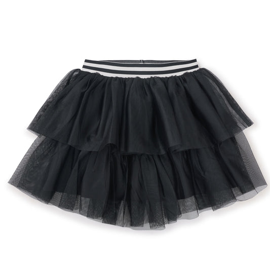 Tiered Tulle Skirt: Jet Black
