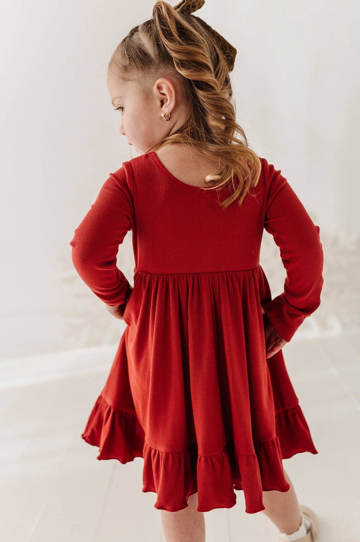 Berry Red Ribbed Ballet Dress