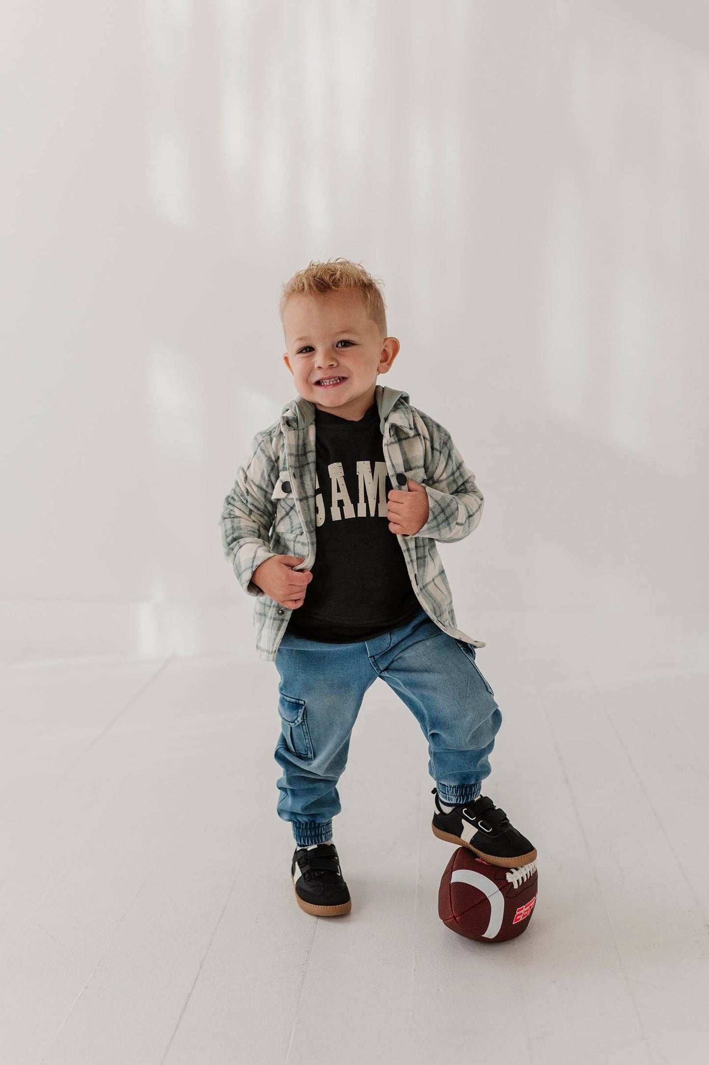Mint Blue Plaid Hooded Shacket