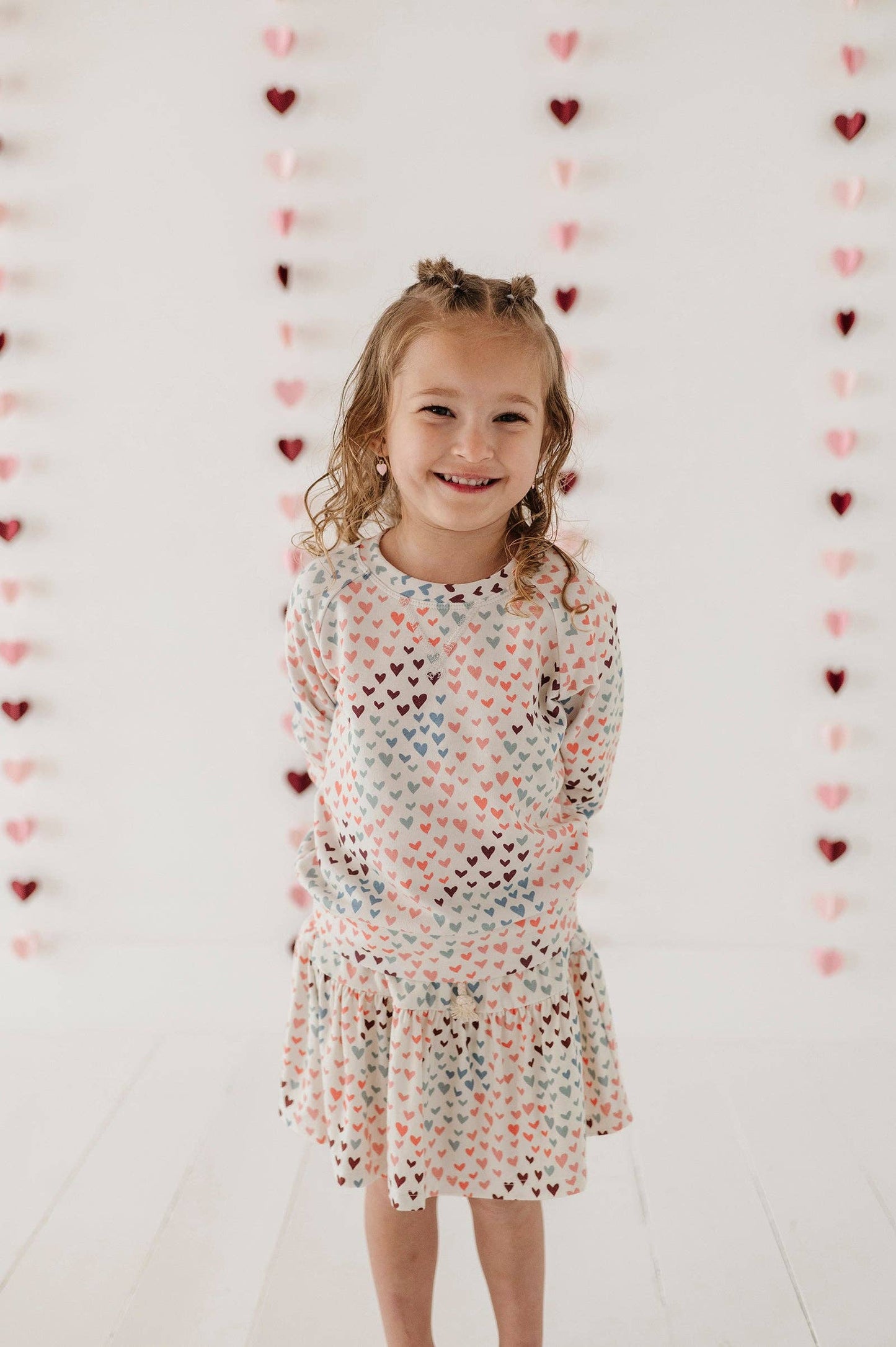 Rainbow Hearts Raglan Sweatshirt