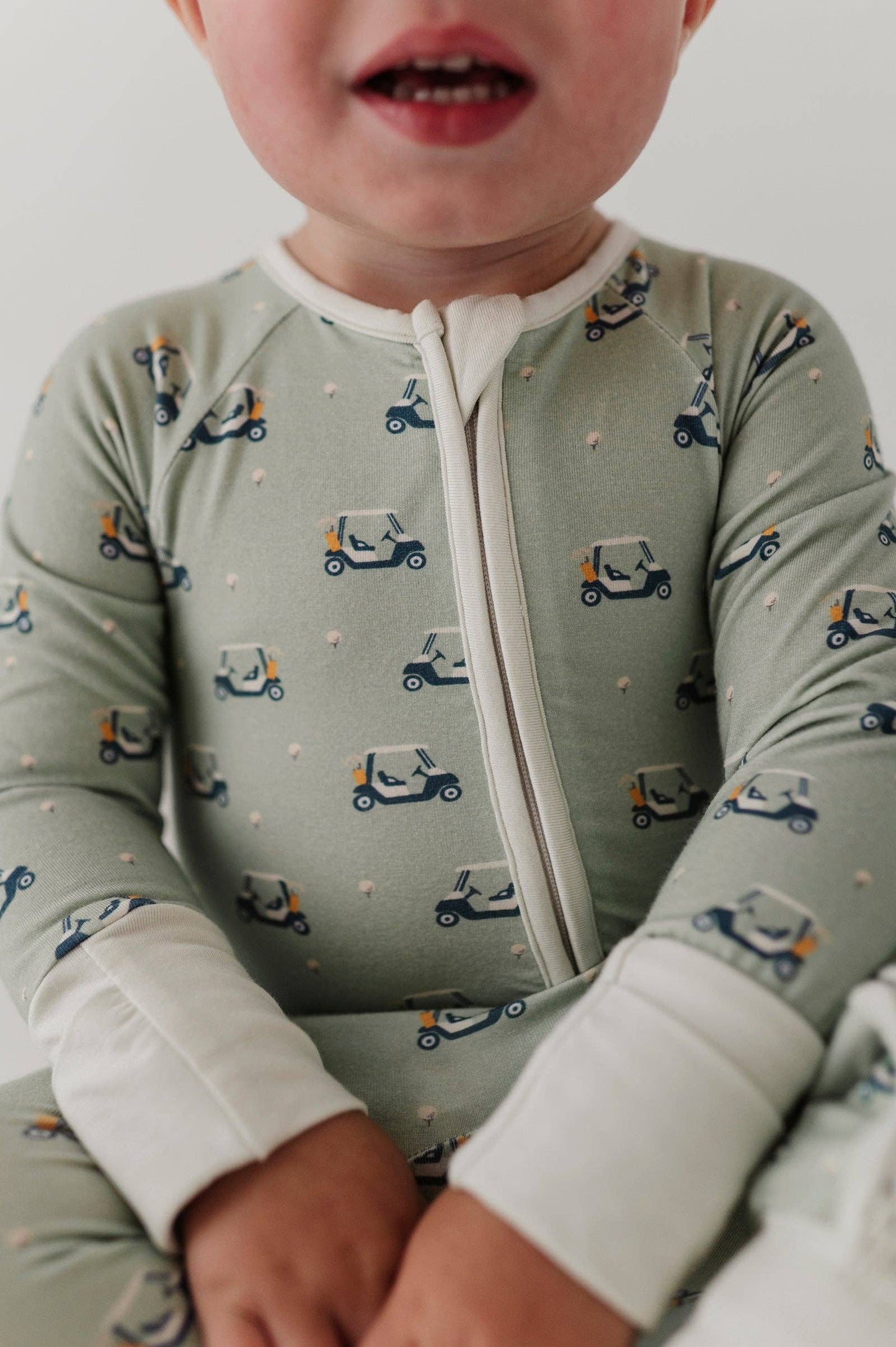 Golf Carts Long Sleeve Zip Convertible Romper
