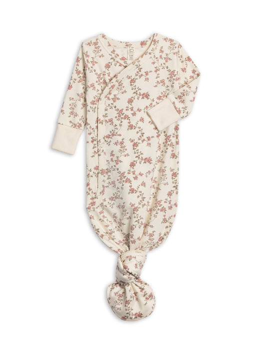 Organic Newborn Indy Kimono Gown - Agnes Floral