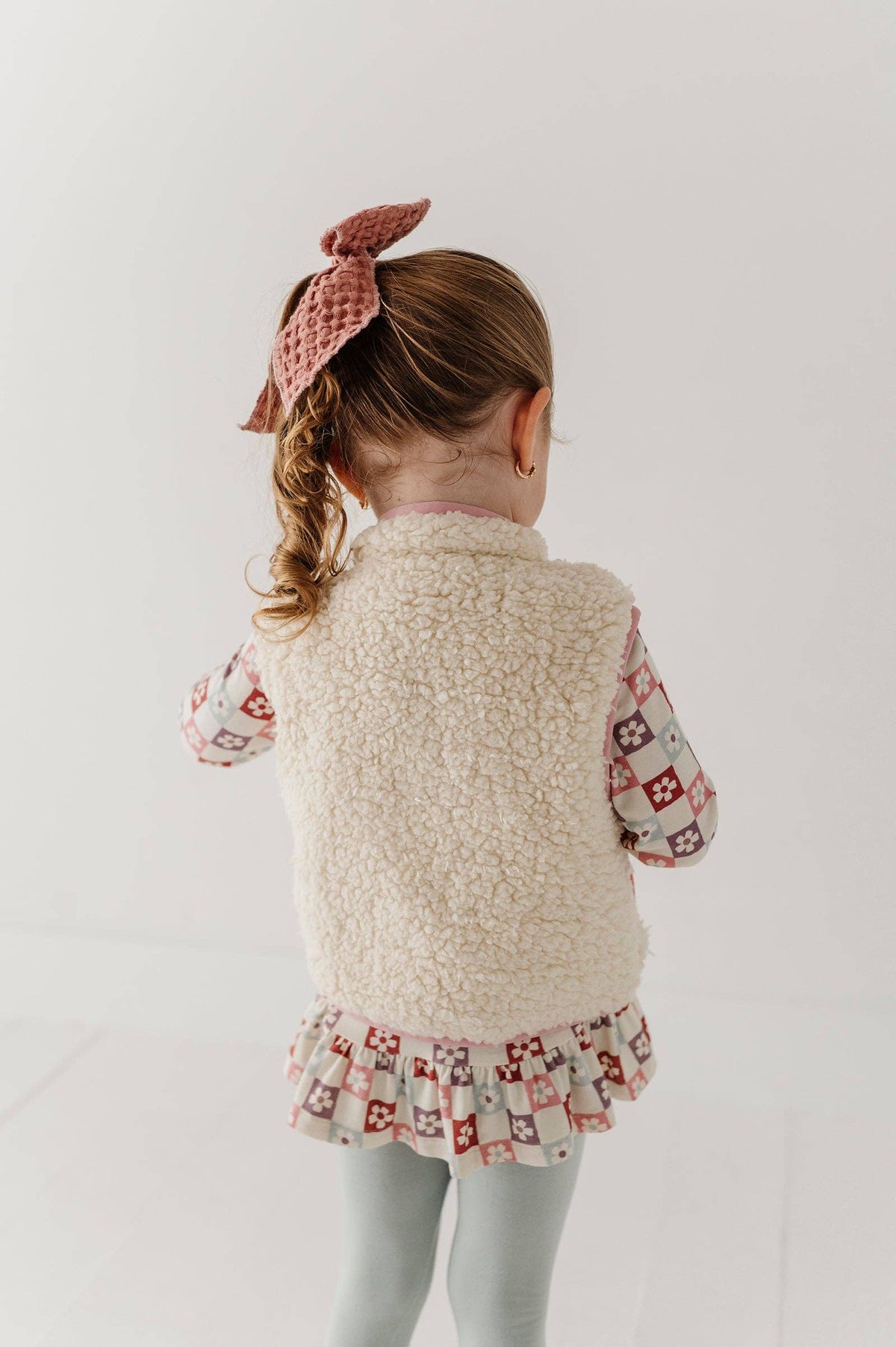Cream & Rose Elegance Sherpa Zipper Vest