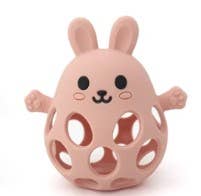 3D Bunny Silicone Teether: Classic Pink