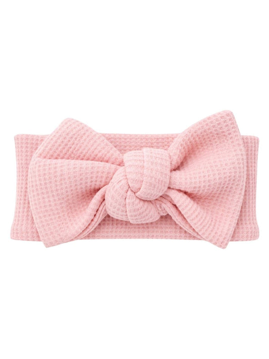 Organic Waffle Knot Bow - Blush
