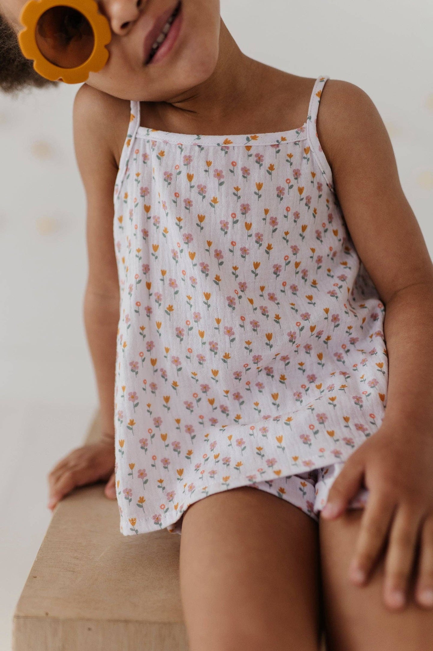 Mini Daisy Gauze Tank & Short Set