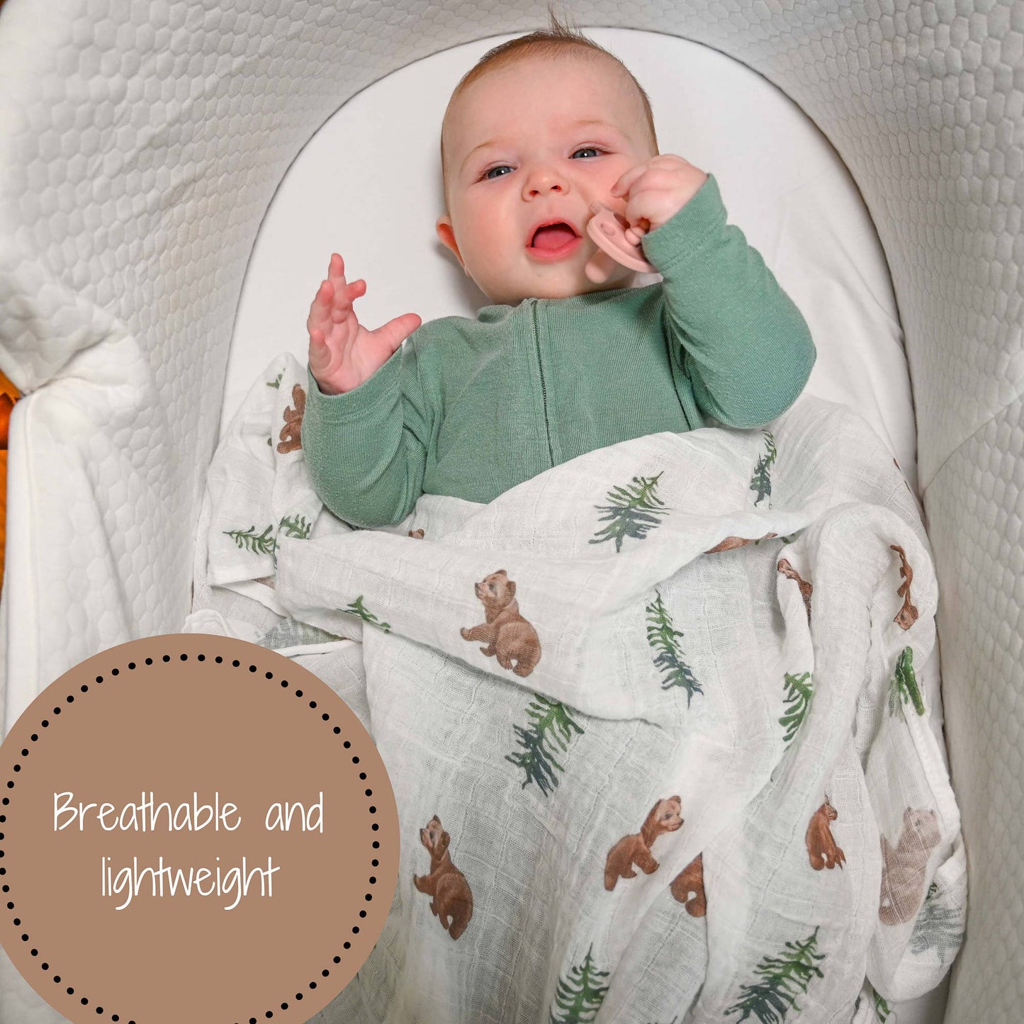 Bear Cub Baby Muslin Swaddle Blanket