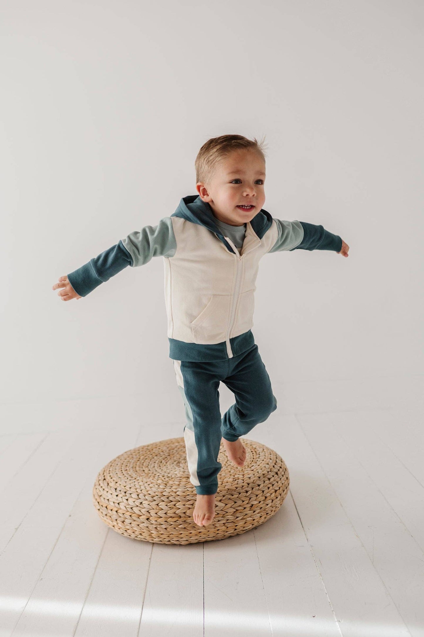 Boy's Bamboo Colorblock Joggers -Midnight